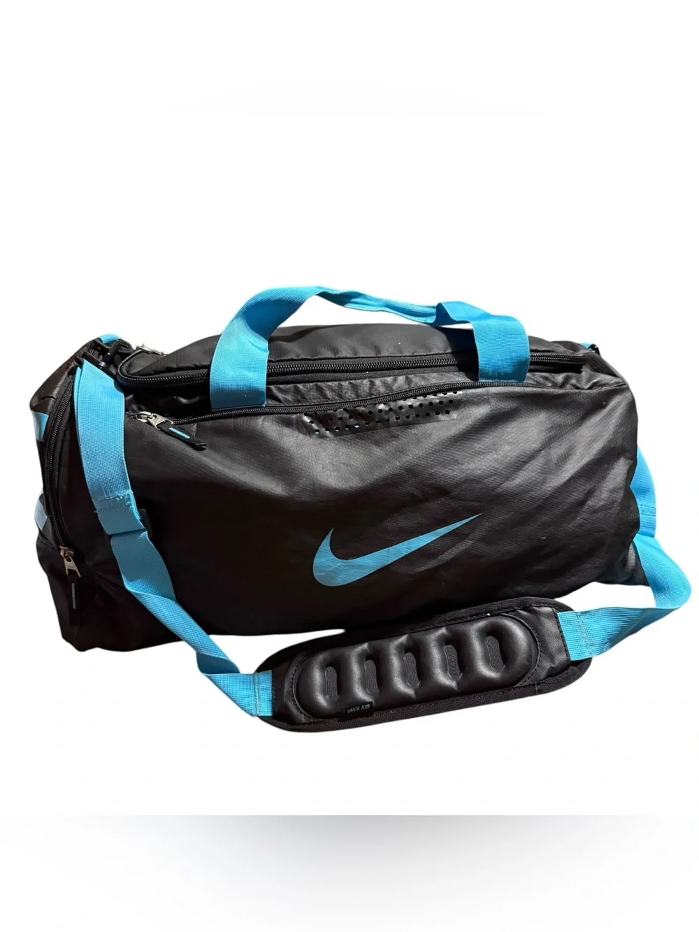 Nike Max Air Duffel Gym Bag Black Blue Large
